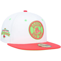 Boston Red Sox Fenway Park 100th Anniversary Strawberry Lolli 59FIFTY Fitted Hat White/Coral