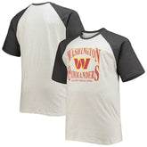Washington Commanders Big & Tall Wordmark Raglan T-Shirt - Oatmeal/Heathered Charcoal on sale