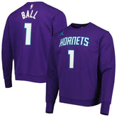 LaMelo Ball Charlotte Hornets Jordan Brand Statement Name & Number Pullover Sweatshirt - Purple outlet