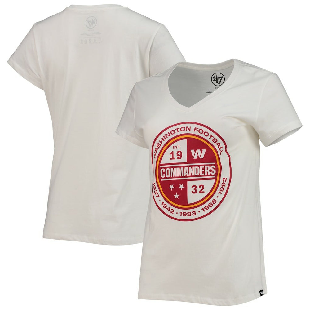 Washington Commanders '47 Women's Imprint Ultra Rival V-Neck T-Shirt - White on sale