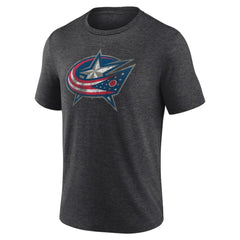 Columbus Blue Jackets Wraparound Tri-Blend T-Shirt - Charcoal T-shirts