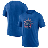 New York Rangers Wraparound Tri-Blend T-Shirt - Blue T-shirts