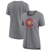 Colorado Avalanche Women's Slow Whistle Tri-Blend T-Shirt - Gray T-shirts