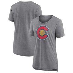 Colorado Avalanche Women's Slow Whistle Tri-Blend T-Shirt - Gray T-shirts