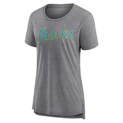 San Jose Sharks Women's Slow Whistle Tri-Blend T-Shirt - Gray T-shirts