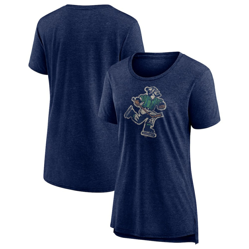 Vancouver Canucks Women's Slow Whistle Tri-Blend T-Shirt - Navy T-shirts