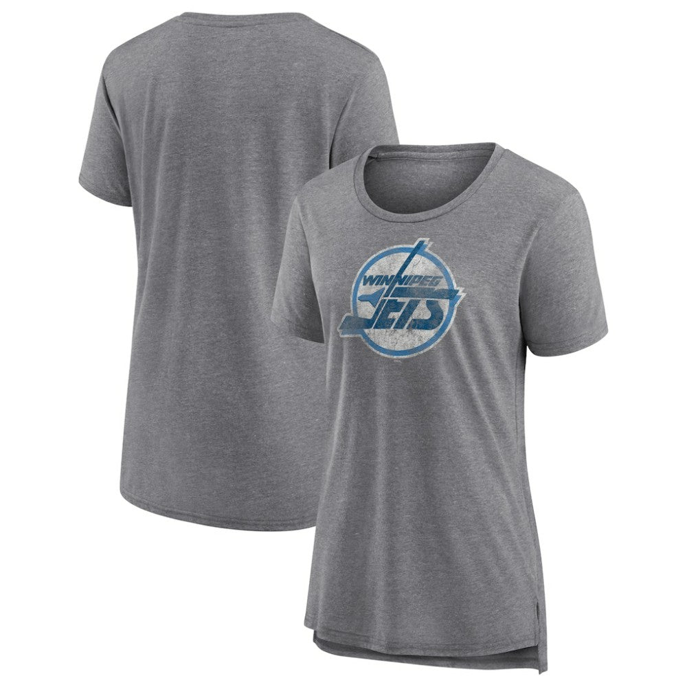Winnipeg Jets Women's Slow Whistle Tri-Blend T-Shirt - Gray T-shirts