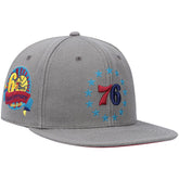 Philadelphia 76ers Hardwood Classics 60th Anniversary Carbon Cabernet Fitted Hat - Charcoal on sale