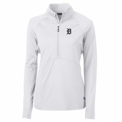 Detroit Tigers Cutter & Buck Women's Adapt Eco Knit Stretch Half-Zip Pullover Top White