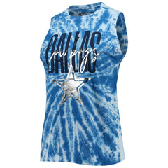 Dallas Cowboys Lauren James Women's Tie-Dye Jersey Boxy Tank Top - Royal outlet