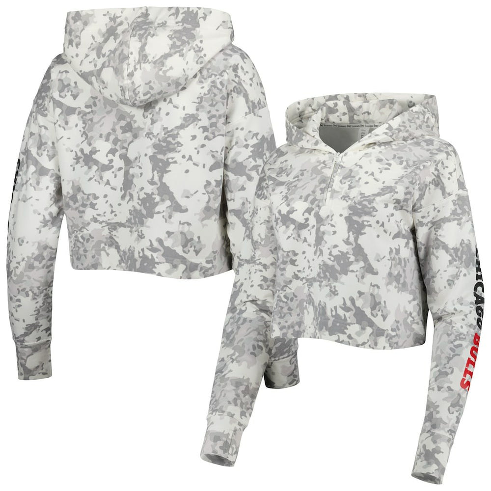 Chicago Bulls Lusso Women's Maia Tri-Blend Cropped Quarter-Zip Top sale - Gray/White sale