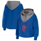 Philadelphia 76ers WEAR by Erin Andrews Women's Pieced Quarter-Zip Hoodie Jacket - Royal outlet