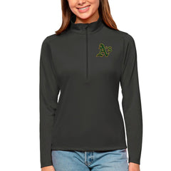 Athletics Antigua Women's Tribute Quarter-Zip Pullover Top Charcoal