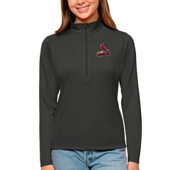 St. Louis Cardinals Antigua Women's Tribute Quarter-Zip Pullover Top Charcoal