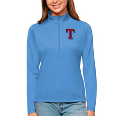 Texas Rangers Antigua Women's Tribute Quarter-Zip Pullover Top Blue