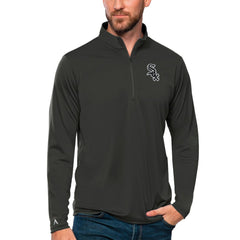 Chicago White Sox Antigua Tribute Quarter-Zip Pullover Top Charcoal