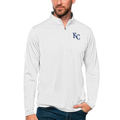 Kansas City Royals Antigua Tribute Quarter-Zip Pullover Top White
