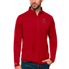 Los Angeles Angels Antigua Tribute Quarter-Zip Pullover Top Red