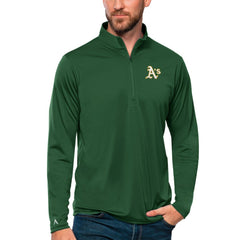 Athletics Antigua Tribute Quarter-Zip Pullover Top Green