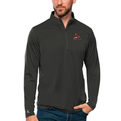 St. Louis Cardinals Antigua Tribute Quarter-Zip Pullover Top Charcoal