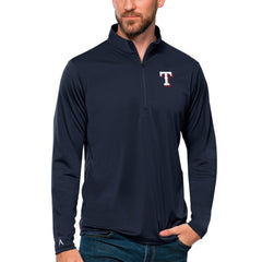 Texas Rangers Antigua Tribute Quarter-Zip Pullover Top Navy