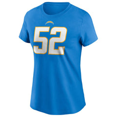 Khalil Mack Los Angeles Chargers Women's Player Name & Number T-Shirt - Powder Blue outlet