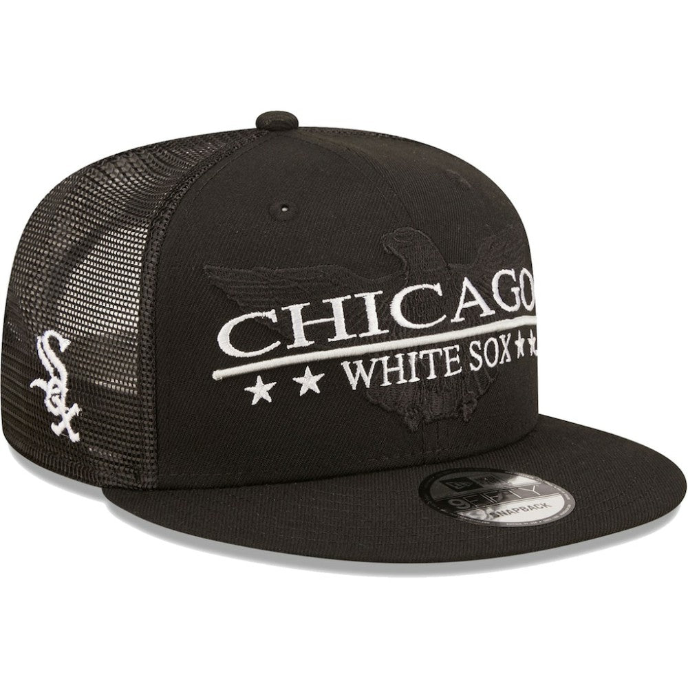 Chicago White Sox Patriot Trucker 9FIFTY Snapback Hat Black