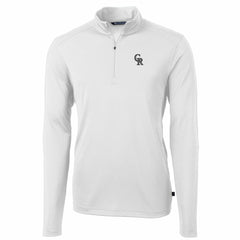 Colorado Rockies Cutter & Buck Big & Tall Virtue Eco Pique Quarter-Zip Pullover Jacket White