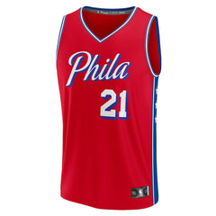 Joel Embiid Philadelphia 76ers Fast Break Replica Player Jersey - Statement Edition - Red cheap