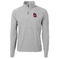 St. Louis Cardinals Cutter & Buck Adapt Eco Knit Hybrid Recycled Quarter-Zip Pullover Jacket Gray