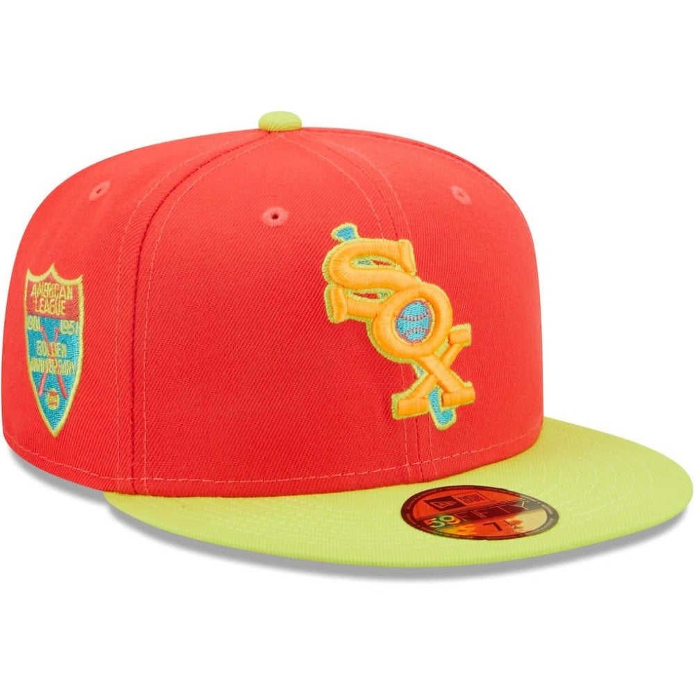 Chicago White Sox Lava Highlighter Combo 59FIFTY Fitted Hat Red/Neon Green
