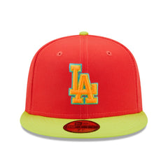 Los Angeles Dodgers 1978 World Series Lava Highlighter Combo 59FIFTY Fitted Hat Red/Neon Green