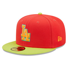 Los Angeles Dodgers 1978 World Series Lava Highlighter Combo 59FIFTY Fitted Hat Red/Neon Green