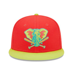 Athletics 40th Anniversary Lava Highlighter Combo 59FIFTY Fitted Hat Red/Neon Green