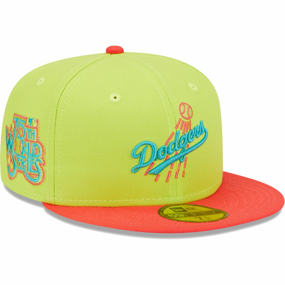 Los Angeles Dodgers Cyber Highlighter 59FIFTY Fitted Hat Green/Red