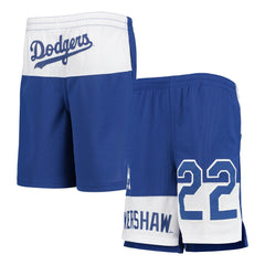 Clayton Kershaw Los Angeles Dodgers Youth Pandemonium Name & Number Shorts Royal