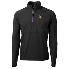 Minnesota Vikings Cutter & Buck Adapt Eco Knit Hybrid Recycled Quarter-Zip Raglan Jacket - Black outlet