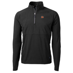 Cincinnati Bengals Cutter & Buck Adapt Eco Knit Hybrid Recycled Quarter-Zip Raglan Jacket - Black on sale
