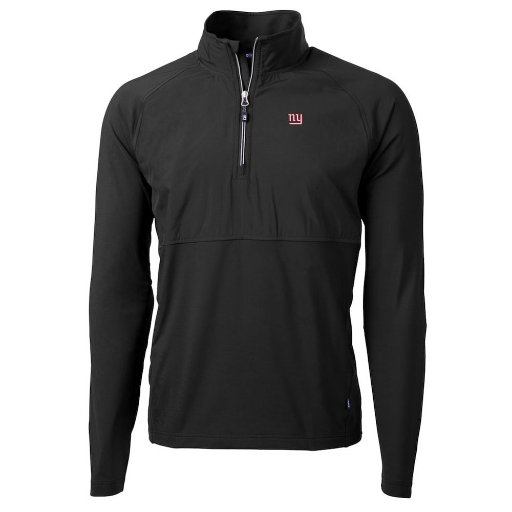 New York Giants Cutter & Buck Adapt Eco Knit Hybrid Recycled Quarter-Zip Raglan Jacket - Black discount