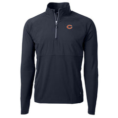 Chicago Bears Cutter & Buck Adapt Eco Knit Hybrid Recycled Quarter-Zip Raglan Jacket - Navy on sale