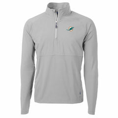 Miami Dolphins Cutter & Buck Adapt Eco Knit Hybrid Recycled Quarter-Zip Raglan Jacket - Gray online