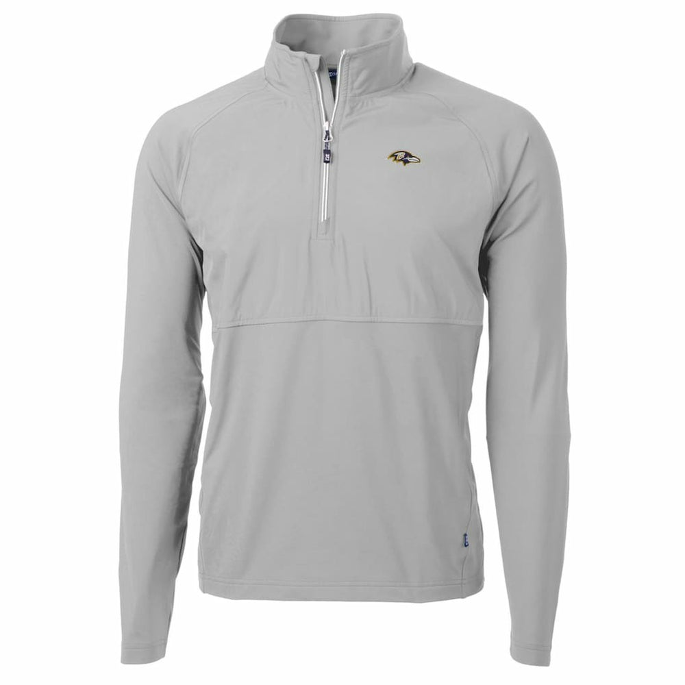 Baltimore Ravens Cutter & Buck Adapt Eco Knit Hybrid Recycled Quarter-Zip Raglan Jacket - Gray on sale
