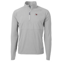 Kansas City Chiefs Cutter & Buck Adapt Eco Knit Hybrid Recycled Quarter-Zip Raglan Jacket - Gray on sale