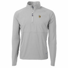 Minnesota Vikings Cutter & Buck Adapt Eco Knit Hybrid Recycled Quarter-Zip Raglan Jacket - Gray on sale