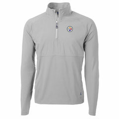 Pittsburgh Steelers Cutter & Buck Adapt Eco Knit Hybrid Recycled Quarter-Zip Raglan Jacket - Gray on sale