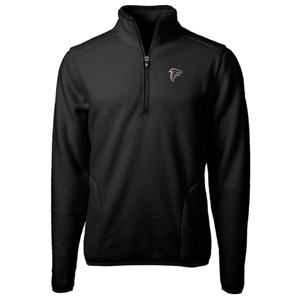 Atlanta Falcons Cutter & Buck Cascade Eco Sherpa Fleece Quarter-Zip Pullover Jacket - Black on sale