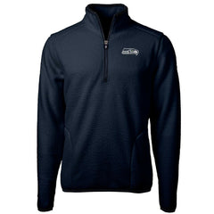 Seattle Seahawks Cutter & Buck Cascade Eco Sherpa Fleece Quarter-Zip Pullover Jacket - College Navy cheap