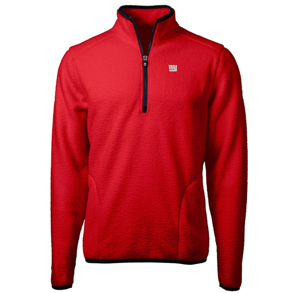 New York Giants Cutter & Buck Cascade Eco Sherpa Fleece Quarter-Zip Pullover Jacket - Red for sale