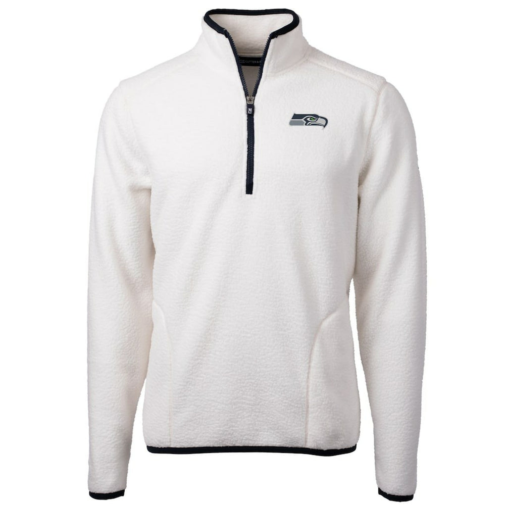 Seattle Seahawks Cutter & Buck Cascade Eco Sherpa Fleece Quarter-Zip Pullover Jacket - White sale