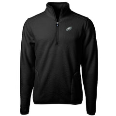 Philadelphia Eagles Cutter & Buck Big & Tall Cascade Eco Sherpa Fleece Quarter-Zip Pullover Jacket - Black for sale